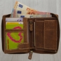 Preview: Echt Leder Herren Portemonnaie Vintage Design mit rundum Reißverschluss Geldbörse